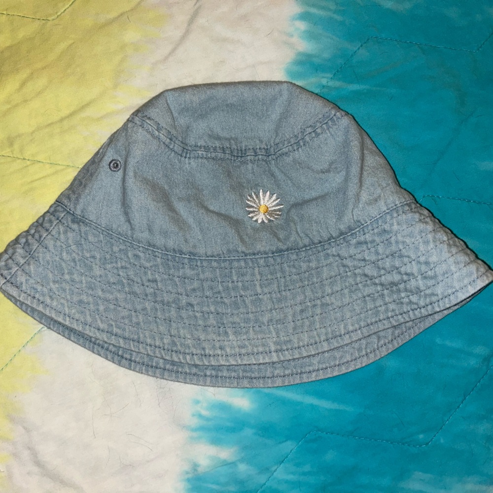 Divided Light Blue Quilted Bucket Hat